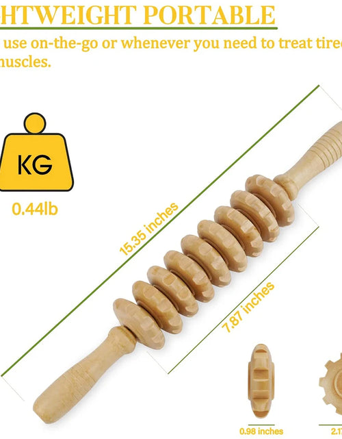 Load image into Gallery viewer, 1 PCS Wood Massage Roller Trigger Points Home Gym Manual Wooden Fascia Massage Roller for Release Cellulite Sore Muscle Blasting
