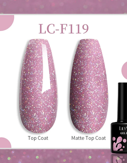 Load image into Gallery viewer, LILYCUTE 7ML Glitter Gel Nail Polish Sparkling Semi Permanent UV Gel Colorful Shinning Gel Varnish Nail Art Soak Off UV LED Gel
