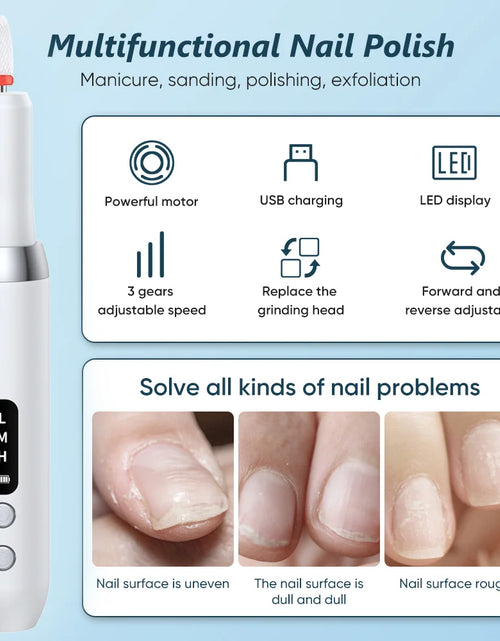 Load image into Gallery viewer, Electric Nail Polisher Drill Bits Professional Nails Grinding Polishing Dead Skin Removal Art Sanding File Pen Manicure Machine
