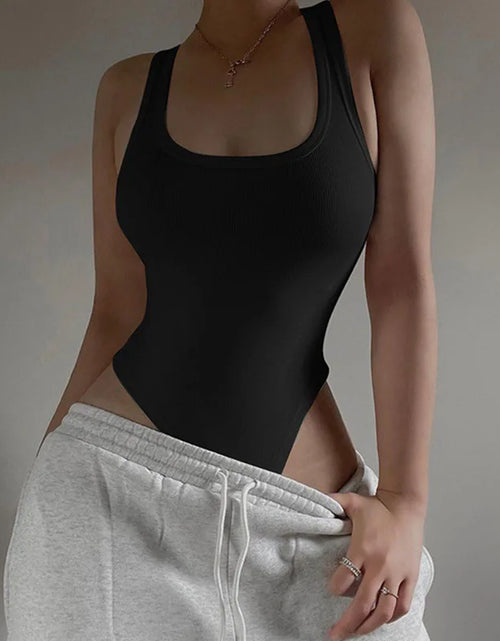 Load image into Gallery viewer, Sleeveless Knit Bodysuit Hot Summer Sexy Bodycon Off Shoulder Halter Tops Casual Street Bodice For Women ClubWear
