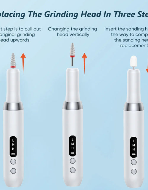 Load image into Gallery viewer, Electric Nail Polisher Drill Bits Professional Nails Grinding Polishing Dead Skin Removal Art Sanding File Pen Manicure Machine
