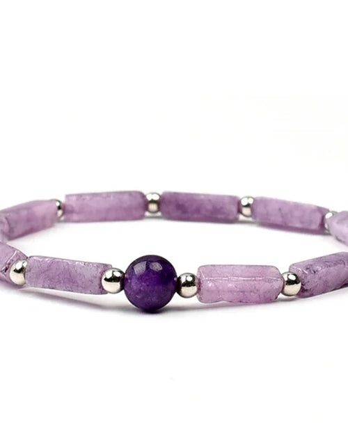 Load image into Gallery viewer, Natural Amethyst Body-purify Slimming Bracelet Stone Energy Yoga Bracelets for Women Weight Loss Bracelet Fatigue Relief Healing
