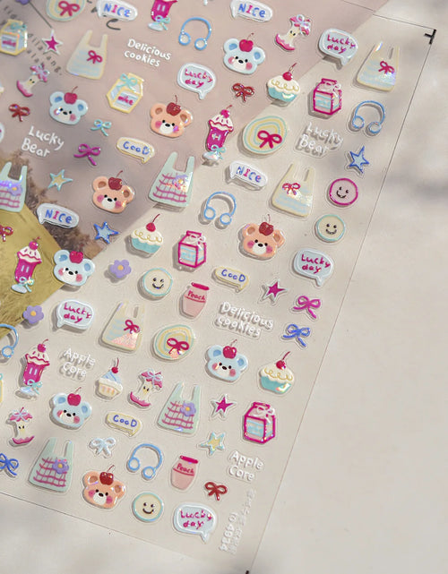 Load image into Gallery viewer, 1pcs Cute A bag of Starfish Nail Charm Stickers 3D Jelly Ocean Fish Bubble Adhesive Nail Sticker DIY Summer Nail Art Decorations
