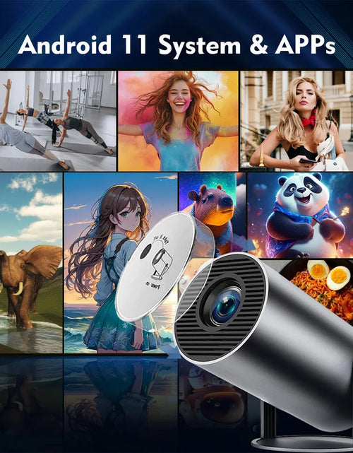 Load image into Gallery viewer, DITONG HY300 Plus HD Projector portatil 4K 1280x720P Android  LED Video Home Theater Cinema Phone mini Proyector Movie HY300 pro
