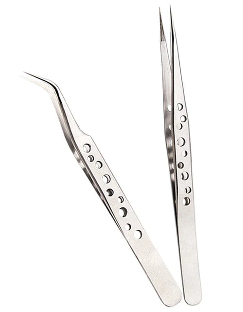 Load image into Gallery viewer, Electronics Industrial Tweezers Precision  Anti-static Curved Straight Tip Stainless Forceps Phone Repair Hand Tool

