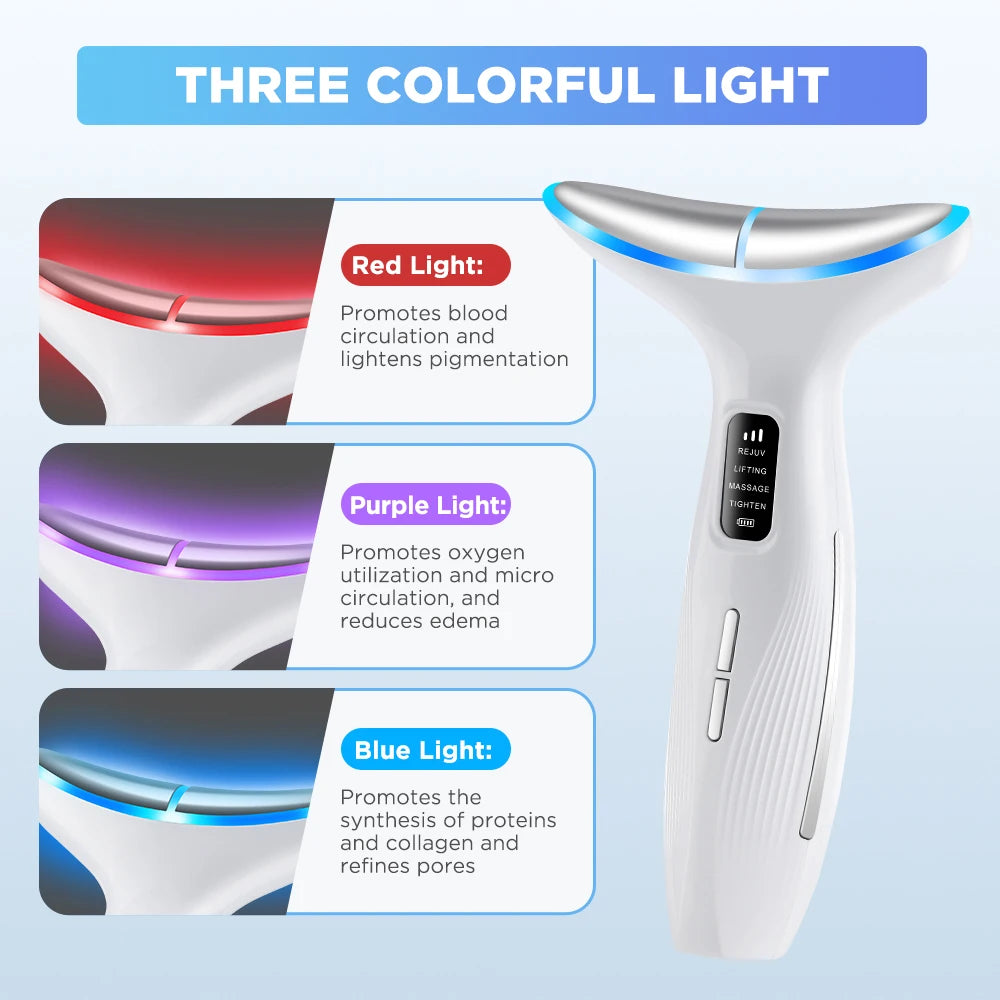 3 Massage Modes Microcurrent Neck Beauty Device Face Lifting Firming Massage Neck Beauty Instrument Tighten Skin Care Tool