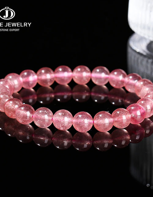 Load image into Gallery viewer, JD 5A Natural Brazil Strawberry Crystal Quartz Bead Bracelet Women Charm Purify the Soul Jewelry Reiki Healing Pulsera Yoga Gift
