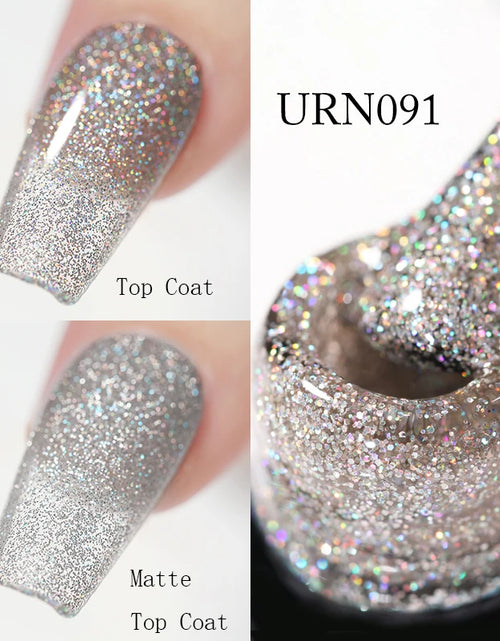 Load image into Gallery viewer, UR SUGAR 7.5ML Blue Black Red Glitter Sequin Color Gel Nail Polish Semi-permanent Varnish For Nail Art Manicure Soak Off UV Gel
