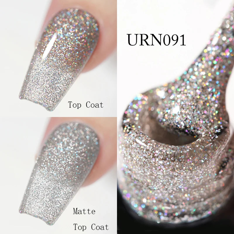 UR SUGAR 7.5ML Blue Black Red Glitter Sequin Color Gel Nail Polish Semi-permanent Varnish For Nail Art Manicure Soak Off UV Gel
