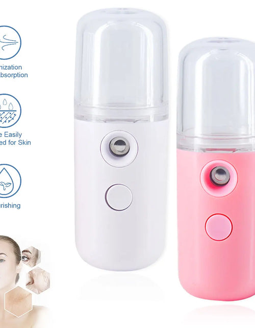 Load image into Gallery viewer, 30ML Mini Facial Steamer  Facial Sprayer USB Nebulizer Humidifier Moisturizing Hydrating Women Beauty Skin Care Tool
