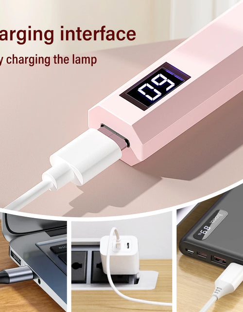 Load image into Gallery viewer, Timing Display Portable Handheld Mini Nail Lamp Family Quick Dry Flashlight Pen Chargeable Nail Dryer Machine Uv Led Nail Lamp
