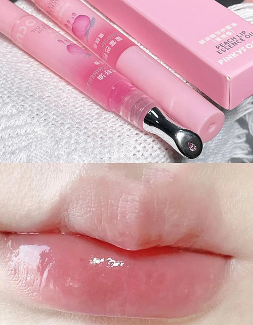 Load image into Gallery viewer, Peach Lip Oil Moisturizing Glass Lip Gloss Fragrance Non-sticky Lip Tint Lips Plumper Autumn and Winter Lips Care Serum Primer
