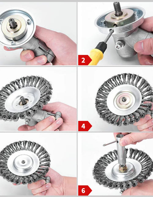Load image into Gallery viewer, Lawn Mower Weeding Disc 8 Inch Wire Weeding Wheel Garden Tool Lawn Mower Accessories Twisted Wire Disc Type Wire Wheel
