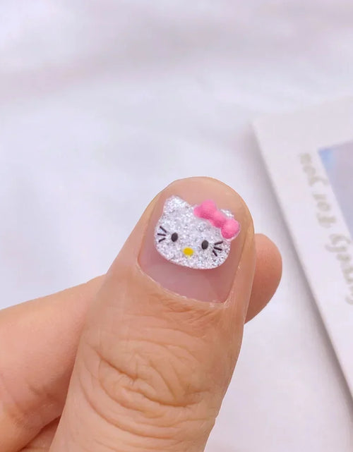 Load image into Gallery viewer, 50pcs Resin Glitter Mini cute Ccartoon cat head  Art Nail Flatback Rhinestone Appliques DIY Scrapbook Decor Accessories
