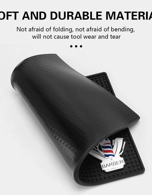 Load image into Gallery viewer, Non-Slip Barber Station Mat Cushion Pad Hairdresser Tool Organizer for Clippers Scissors Comb Trimmers Brushes - Salon Essential
