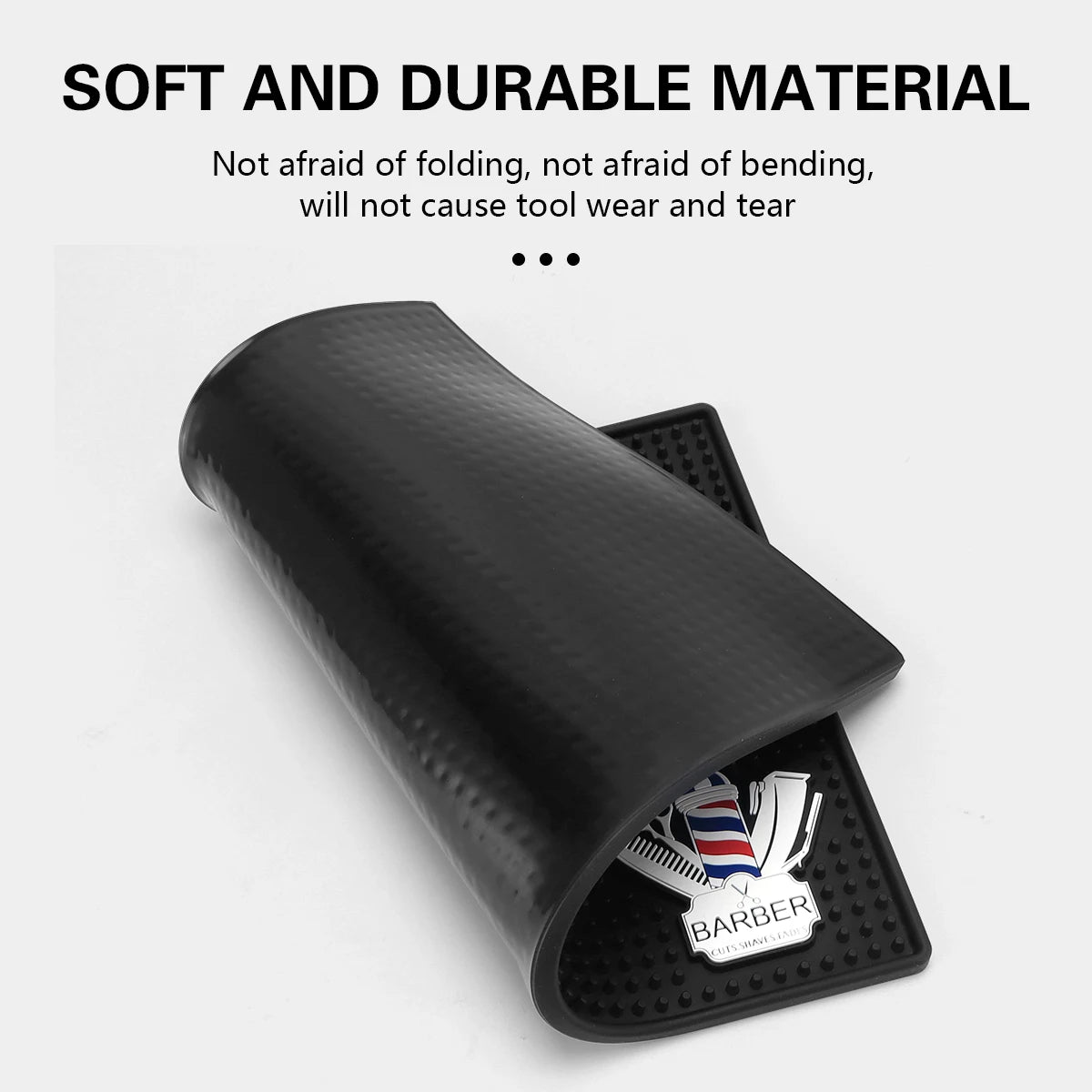 Non-Slip Barber Station Mat Cushion Pad Hairdresser Tool Organizer for Clippers Scissors Comb Trimmers Brushes - Salon Essential
