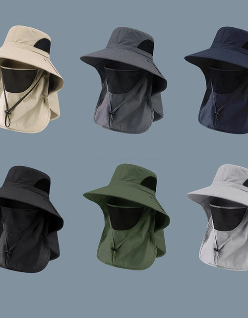 Load image into Gallery viewer, Summer Sun Hats UV Protection Outdoor Hunting Fishing Cap For Men Women Hiking Camping Visor Bucket Hat Neck Flap Fisherman Hat
