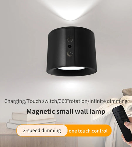 LED Wall Sconces Light Touch Control Double Head Wall Lamp 360 Rotatable 3Colors Wall Lights Wireless Night Lights For Bedroom