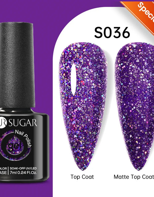 Load image into Gallery viewer, UR SUGAR 7.5ML Blue Black Red Glitter Sequin Color Gel Nail Polish Semi-permanent Varnish For Nail Art Manicure Soak Off UV Gel
