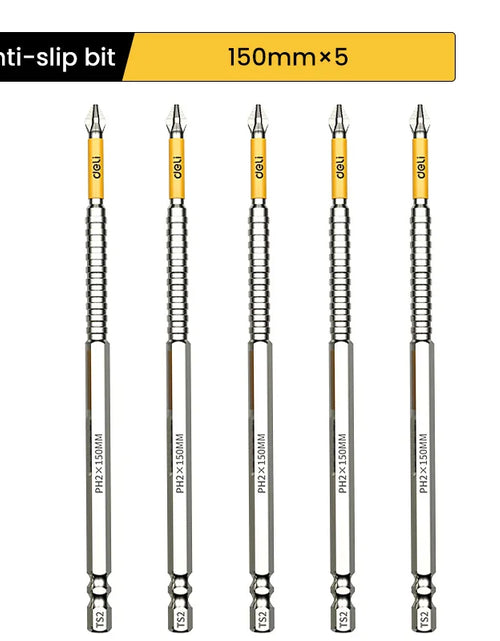 Load image into Gallery viewer, 5PCS Upgraded High Hardness And Strong Magnetic Bit 25/50/65/70/90/150mm Non-slip Cross High Hardness Electric Hand Drill Screw
