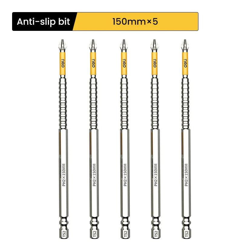 5PCS Upgraded High Hardness And Strong Magnetic Bit 25/50/65/70/90/150mm Non-slip Cross High Hardness Electric Hand Drill Screw