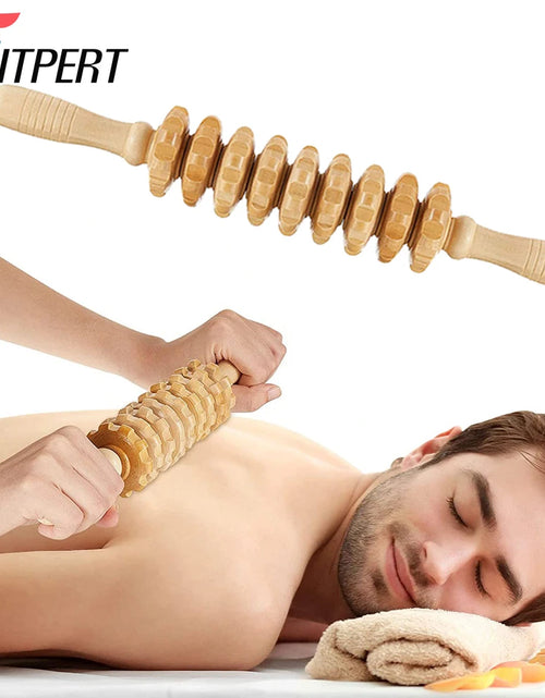 Load image into Gallery viewer, 1 PCS Wood Massage Roller Trigger Points Home Gym Manual Wooden Fascia Massage Roller for Release Cellulite Sore Muscle Blasting
