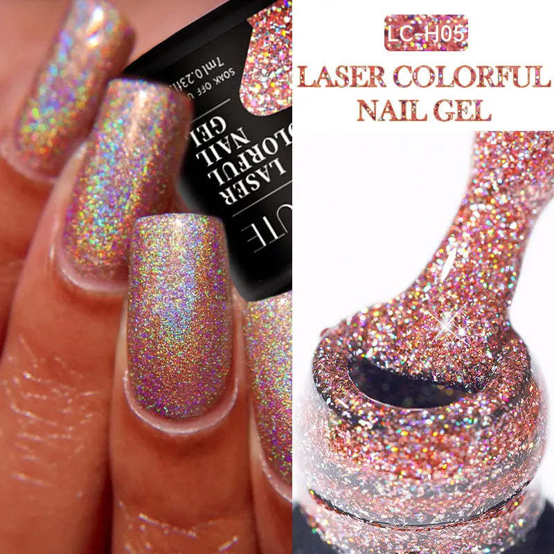 LILYCUTE 7ML Glitter Gel Nail Polish Sparkling Semi Permanent UV Gel Colorful Shinning Gel Varnish Nail Art Soak Off UV LED Gel